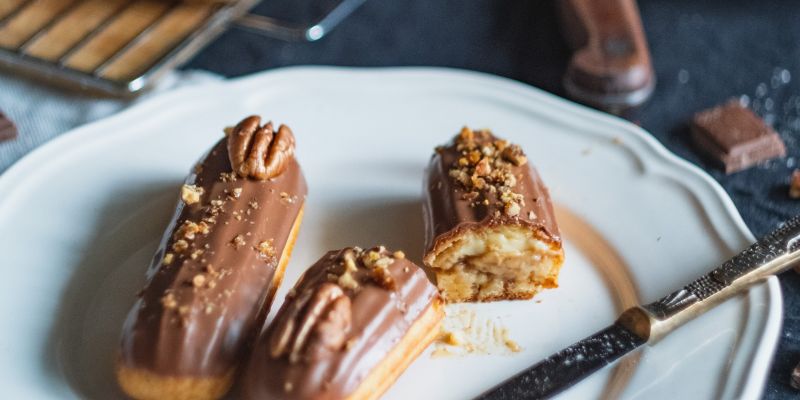 Glutenvrije eclairs met chocolade